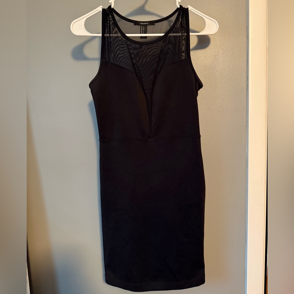 Forever 21 Black Mesh Mini Dress